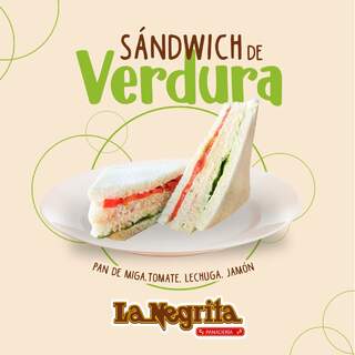 SANDWICH DE VERDURA Y JAMÓN