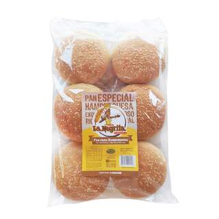 PAN DE HAMBURGUESA ESPECIAL X 6 UND